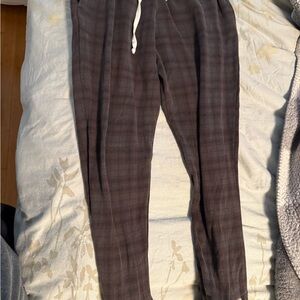 Men's Plaid Joggers - Black
